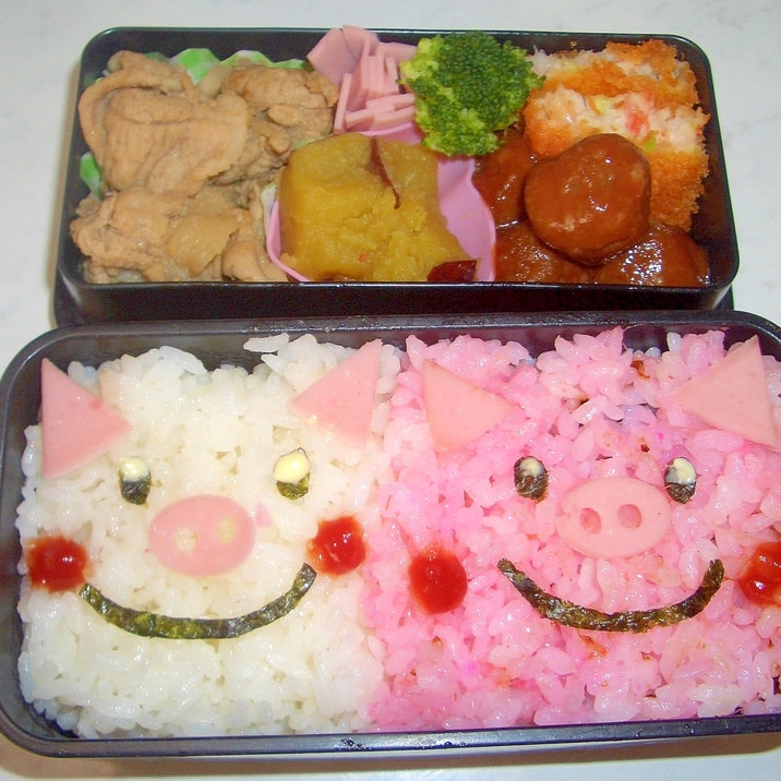 簡単 ブタさんキャラ弁当 パパ弁 レシピ 作り方 By さぁー27 楽天レシピ 簡単 ブタさんキャラ弁当 パパ弁 レシピ 作り方 By さぁー27 楽天レシピ